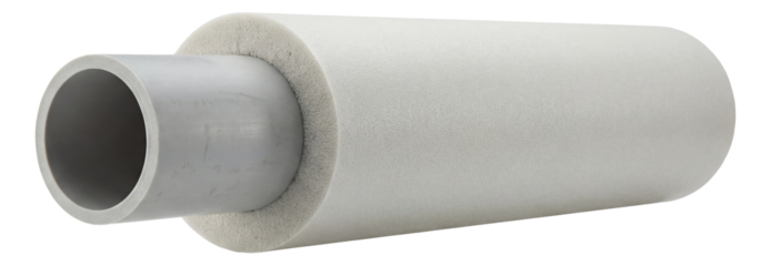 Insulated polypropylene pipe for central heating in apartment buildings to reduce heat