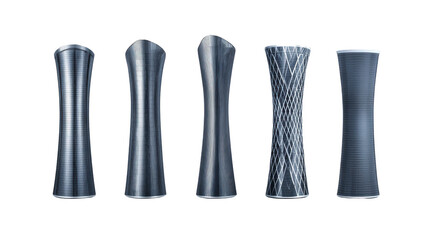 Futuristic skyscraper modern architecture tall building glass facade urban skyline innovative design cityscape high rise commercial tower contemporary structure isolated on transparency background