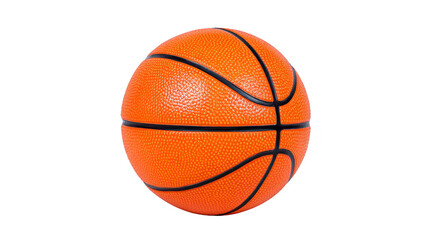 Fototapeta premium Basketball orange ball textured surface round shape sports equipment isolated closeup recreation competition athletic object. vibrant orange basketball with textured surface and black lines
