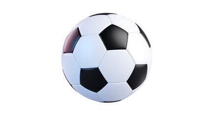 Naklejka premium Soccer ball black white round leather classic isolated sport equipment competition recreation outdoor team game inflatable pattern pentagon hexagon shiny clean realistic object play youth adult