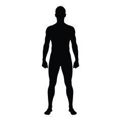 Obraz premium man standing in relaxed pose silhouette