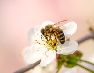 Biene auf Kirschbl&uuml;te