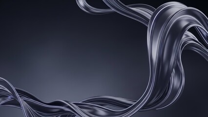 Dark purple abstract digital art with swirling shapes and gradient background