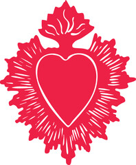 Sacred heart decorative symbol vector illustration isolated on white background