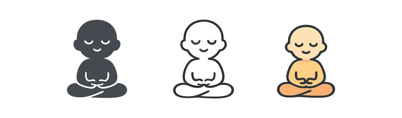 Fototapeta premium mindfulness meditation app symbol with calm face