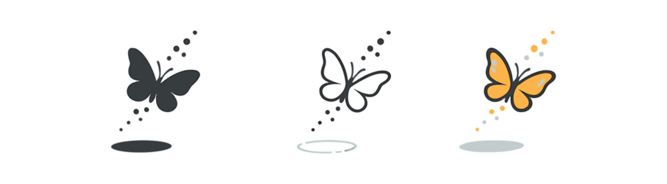 self growth butterfly flying upward leaving shadow behind