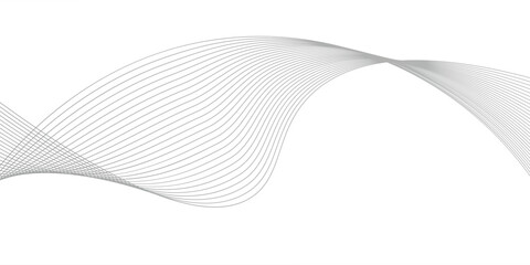 Abstract wave element for design. Digital frequency track equalizer. Stylized line art background. Vector illustration. Wave with lines created using blend tool. Curved wavy line, smooth stripe.