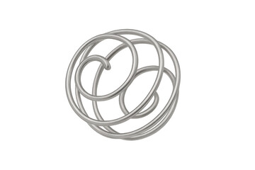 Fototapeta premium Abstract metallic intertwined spiral wire object modeling a complex knot
