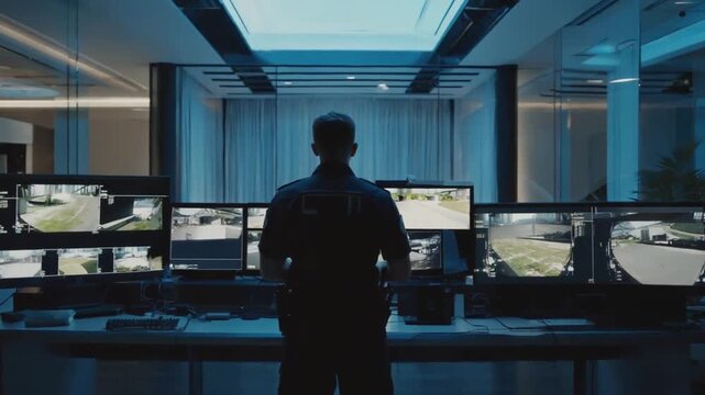 Security guard at a mansion.