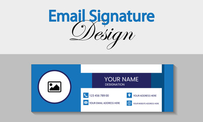 Obraz premium Email signature design corporate business email signature template design or email footer and personal social media cover premium vector minimal style email signature card template design.