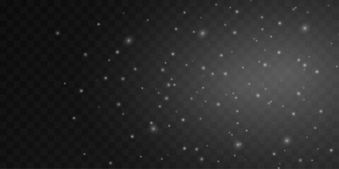 Bright white dust sparkles softly with glowing powder. Light festive particles create serene winter elegance. Great overlay for clean holiday visuals and backgrounds vector
