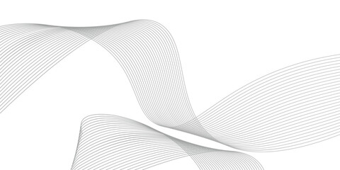Abstract wave element for design. Digital frequency track equalizer. Stylized line art background. Vector illustration. Wave with lines created using blend tool. Curved wavy line, smooth stripe.