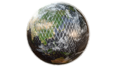 Geopolitical security concept, Close-up of Asia region trapped inside realistic steel wire mesh fence created by 3D render.