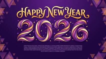 Happy new year celebration greeting with festive numbers