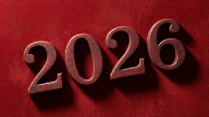 Numerals representing the year 2026 in a bold metallic style