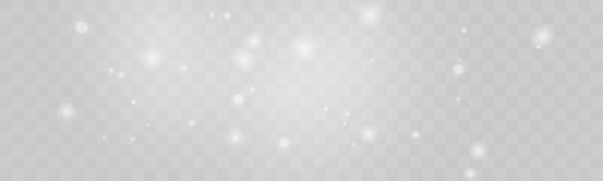 White luminous dust drifts gently across the scene. Tiny sparkling particles create calm magical effects. Perfect for minimal holiday and winter overlays vector
