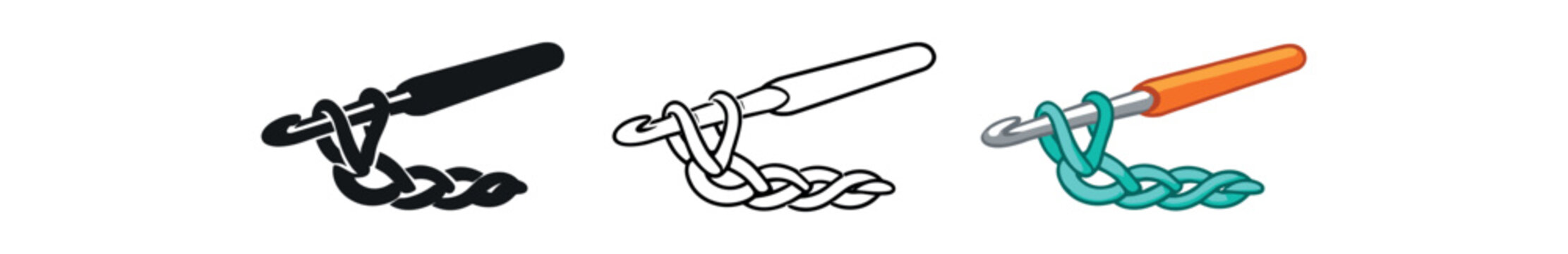 hobby crochet hook with yarn chain starting