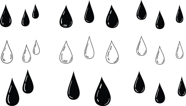Ink drops on white background illustration