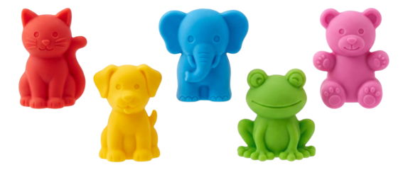 Silicone animal-shaped wine glass markers, ideal for identifying glasses at gatherings.