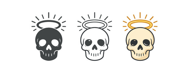 sacred skull skull with of simple rays above