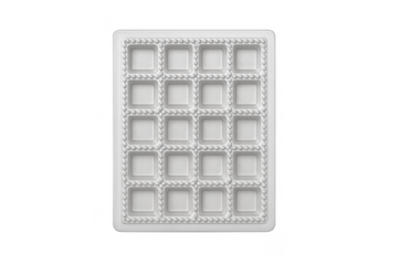 Empty white plastic chocolate candy box tray insert