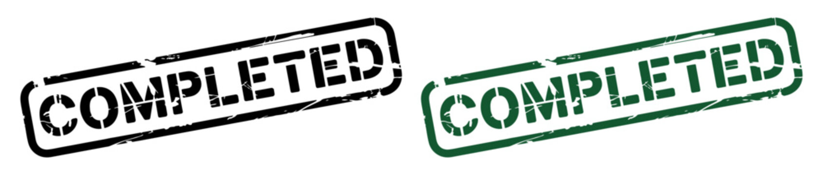 green completed approval stamp icon