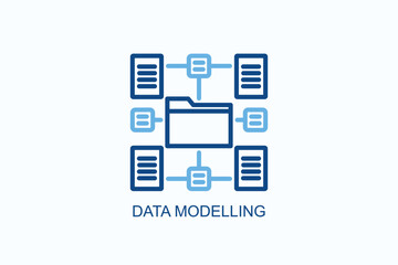 Data Modelling Icon Or Logo Isolated Vector Illustration