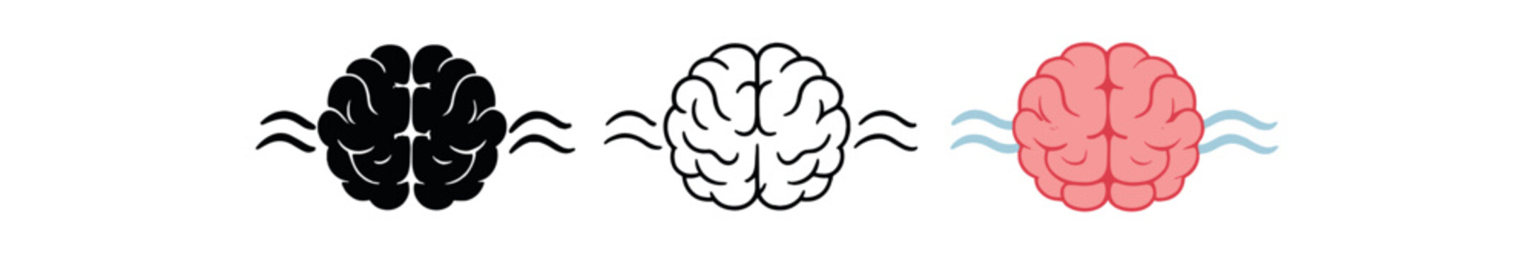 emotional intelligence brain with soft waves around showing calm emotional regulation