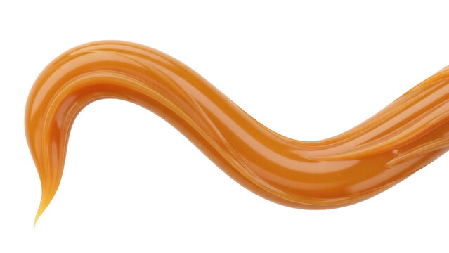 Delicious caramel swirl isolated PNG on transparent background, sweet dessert topping for confectionery and food design projects