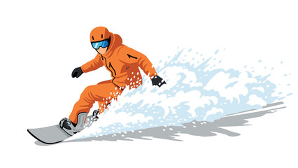 Winter thrills on snowboard: adventure in motion with a bold snowy spray
