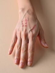 Close-up of Hand with Scars - Representing Self-Harm or Injury