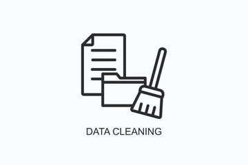 Obraz premium Data Cleaning Icon Or Logo Isolated Vector Illustration