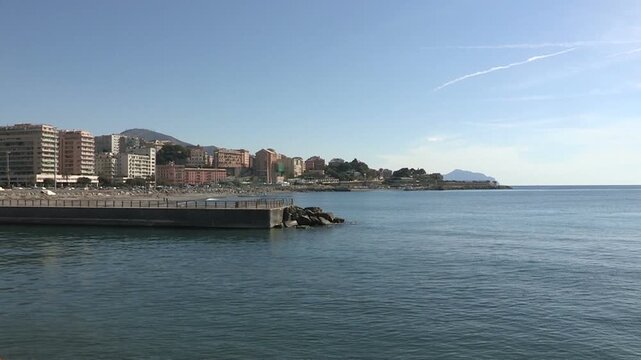 A view of the sea from the exhibition of the sea of Genoa during Genoa Boat show 2015