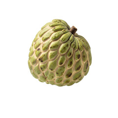 Obraz premium Whole Cherimoya Fruit PNG. Single fresh green custard apple isolated. Exotic tropical healthy food ingredient. Annona isolated