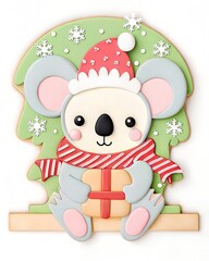 Christmas koala illustration