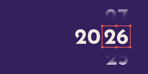 2026 Selection Concept with Future Year Transition on Purple Background