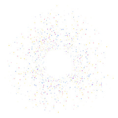 Obraz premium Round Background Of Burst Rainbow Confetti Particles Celebration Illustration