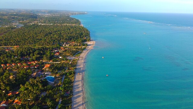 Aerial of Alagoas skyline in Brazil.
