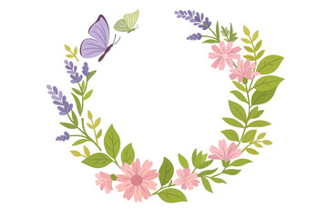 wreath of flowers. transparent. png file