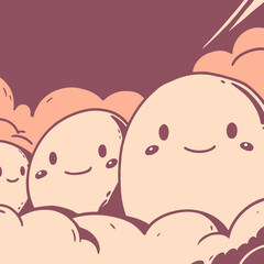 Cute Abstract Blobs Sharing Warmth Pastel Tone (2)