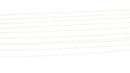 Sparkling led yellow lights isolated on transparent background. A curtain of Christmas fairy lights. Fairy light strips