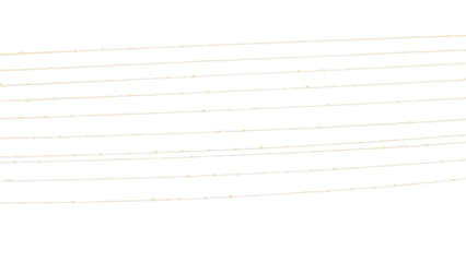 Sparkling led yellow lights isolated on transparent background. A curtain of Christmas fairy lights. Fairy light strips