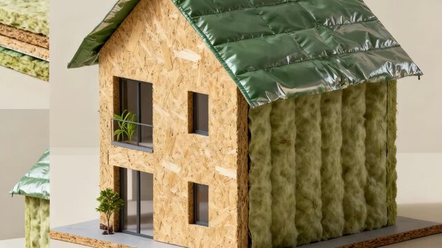 Medium shot of compostable thermal covers made from biodegradable materials highlighting ecofriendly insulation alternatives for sustainable building solutions.