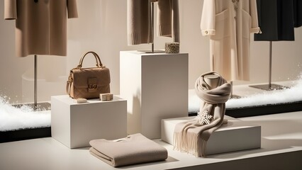 Soft Neutral Winter Sale Scene With Calm Luxury Mood