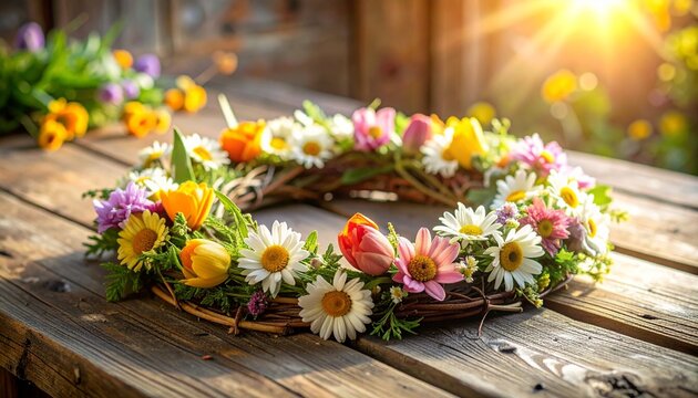 Fr&uuml;hlingskranz aus Blumen
