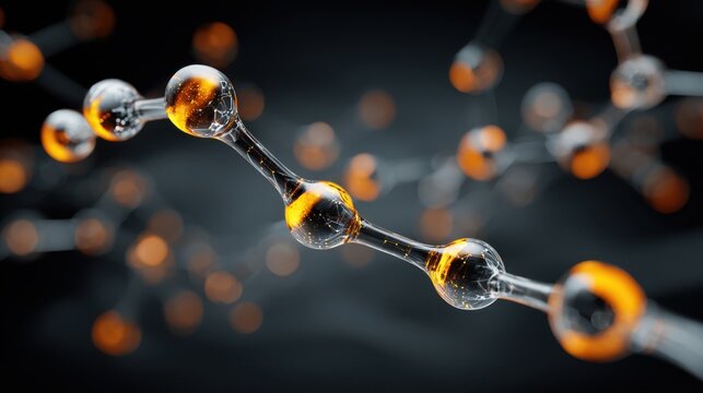 Abstract glowing molecular structure science background - Powered by Adobe