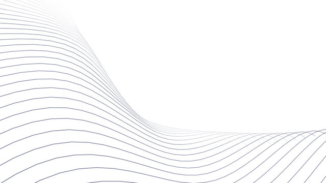 Abstract wavy lines creating a modern and minimalist flowing pattern on a white background, ideal for digital design.