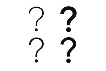 Four black question marks arranged in a two-by-two grid on a white background