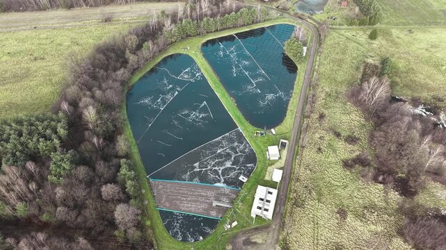 Large industrial pools for modern water recycling process