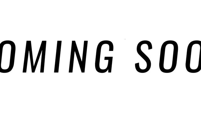 COMING SOON Text Title Zoom Out Effect Oswald Italic Font Type 4K Animation black background